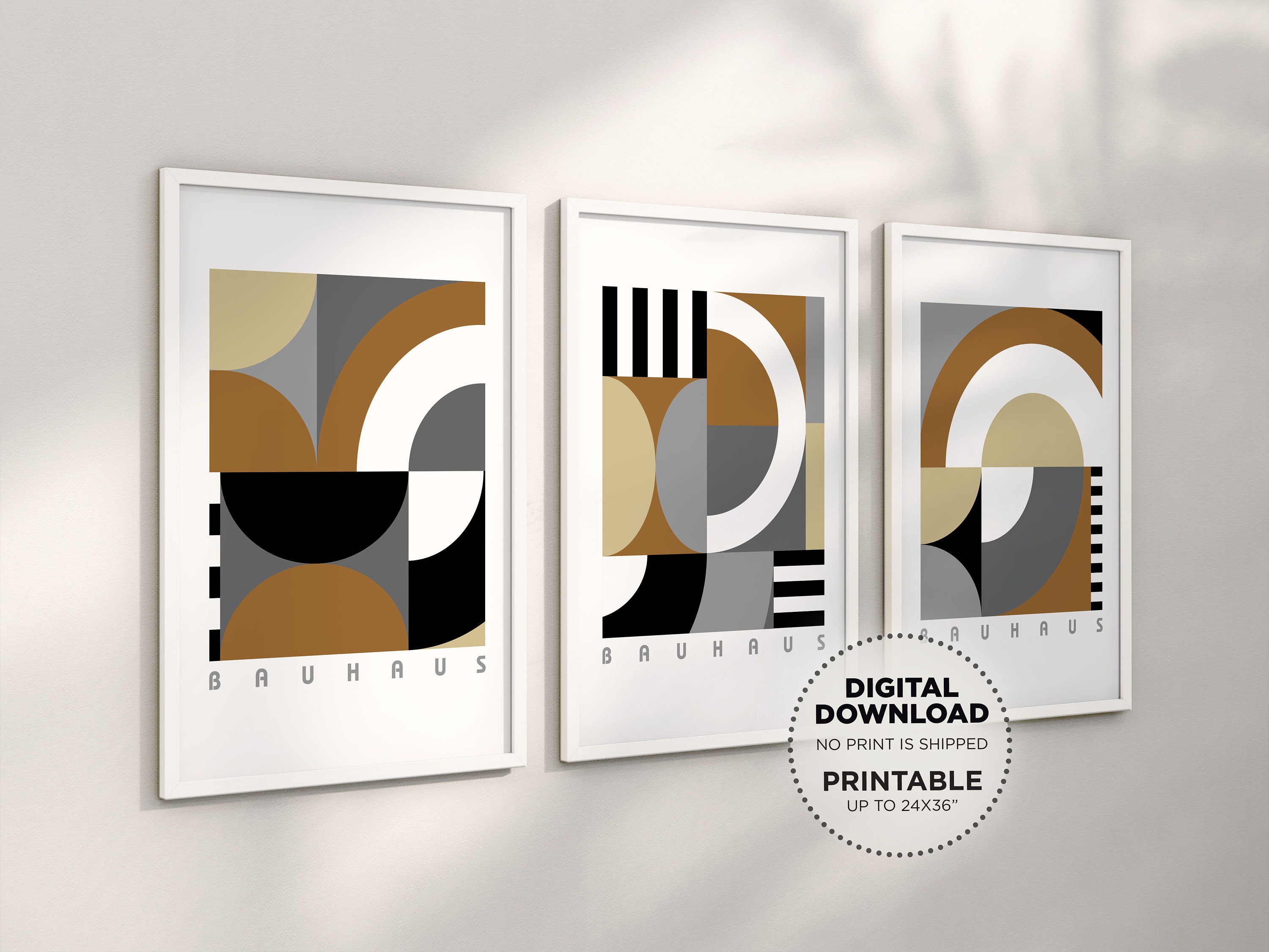 Bauhaus Poster Printable Wall Art Set Digital Download, Three Piece ...