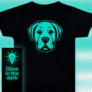 Cute Dog T-shirt / Glow-in-the-dark T-Shirt / Kids Clothing/ Adults Clothing / Illuminate T-Shirt / Glow party tee / Rave t shirt/ Dog mama