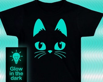 Katzen T-Shirt / Glow-in-the-dark T-Shirt / Kinderkleidung / Erwachsenenkleidung / Illuminate T-Shirt / Glow-in-the-Dark-T-Shirt / Rave-T-Shirt