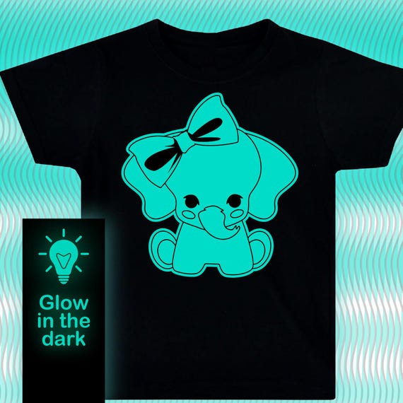 Camiseta de elefante bebé adorable Camiseta que brilla en la