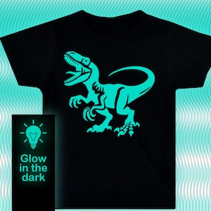 Dinosaur Raptor Shirt /T-rex Тriceratops /Kids Clothing/Glow party tee /Dinosaur anime/Glow-in-the-dark shirt/ Dino shirt/ Dinosaurs lover