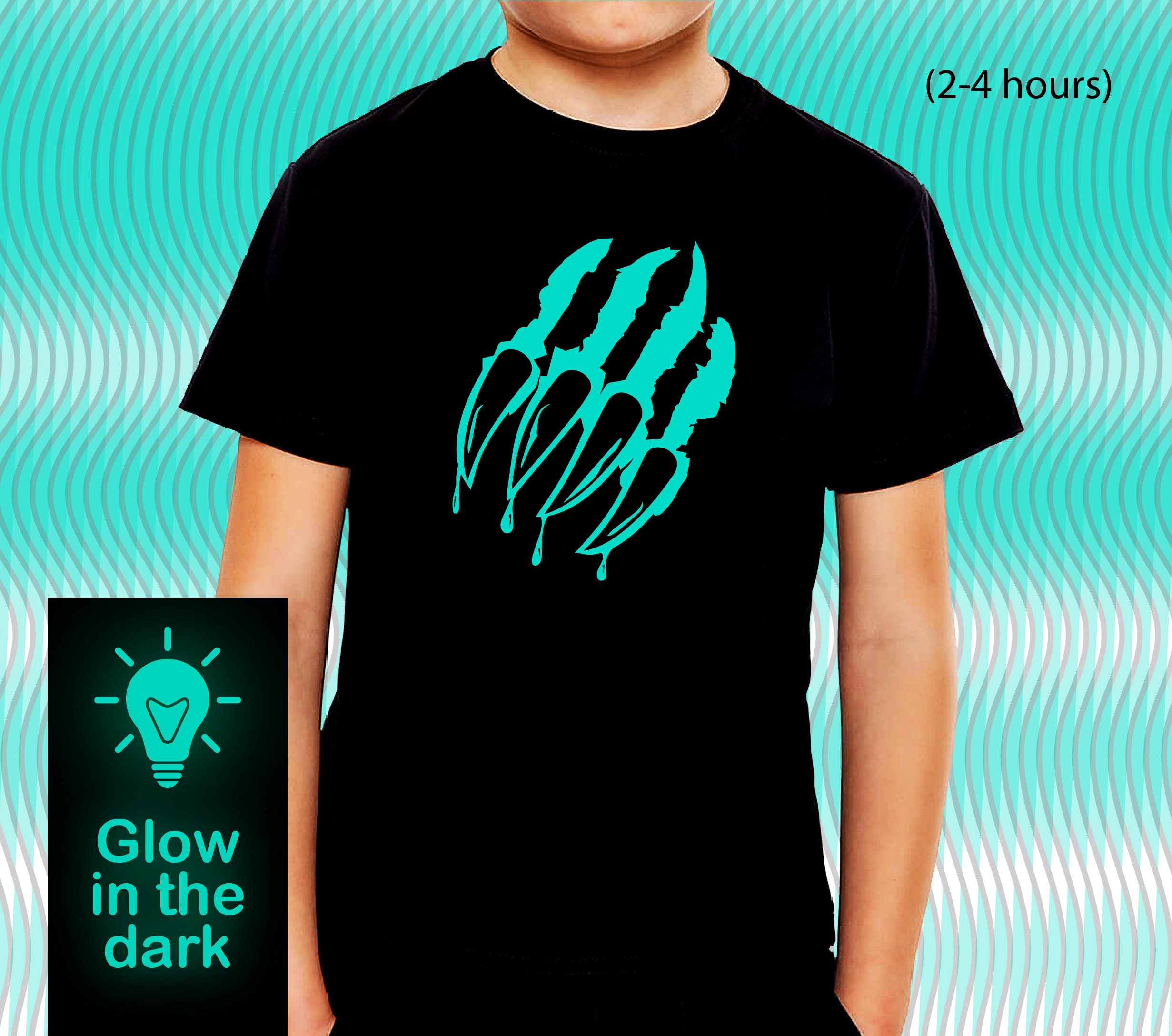 Discover Monster Claws T-shirt / Glow in the dark T-Shirt /Monster bloody claws Shirt/Kids Clothing/ Adults Clothing/Halloween Shirt /Glow party tee