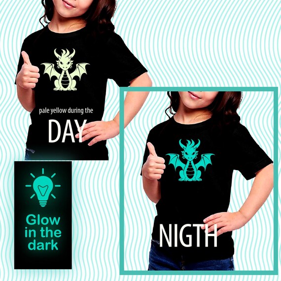 Camiseta de dragón Camiseta que brilla en la oscuridad Ropa