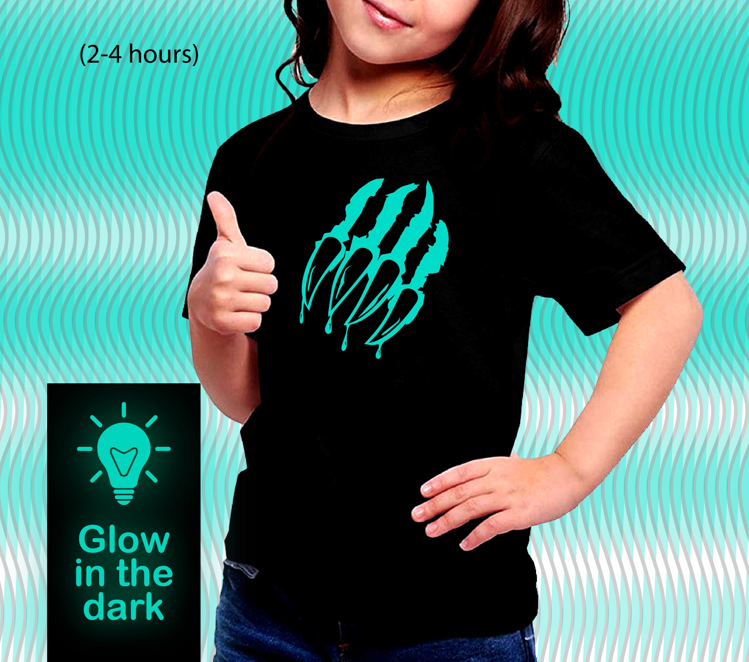 Discover Monster Claws T-shirt / Glow in the dark T-Shirt /Monster bloody claws Shirt/Kids Clothing/ Adults Clothing/Halloween Shirt /Glow party tee