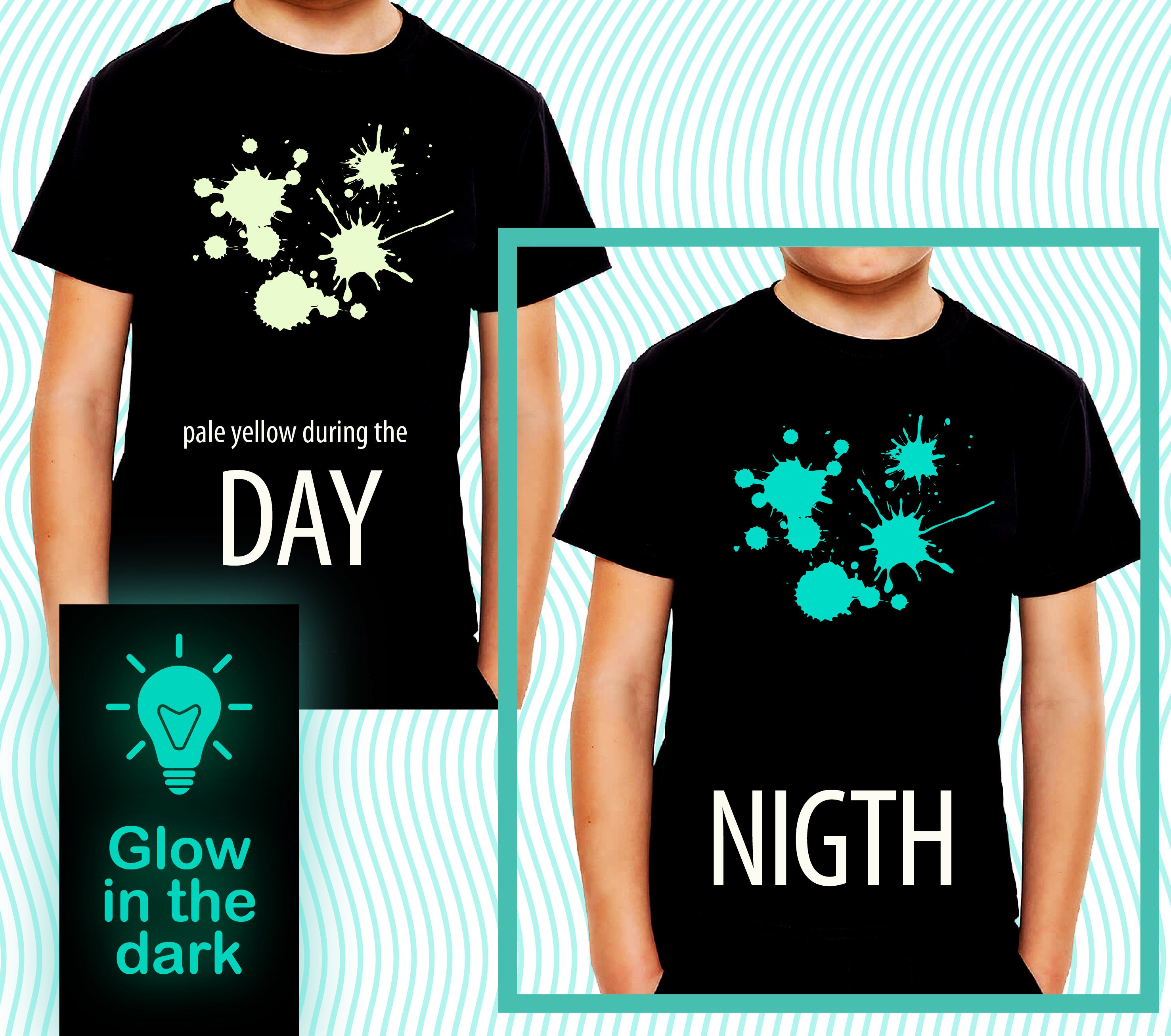 Paint Splatters T-shirt / Glow-in-the-dark T-shirt /kids Clothing 