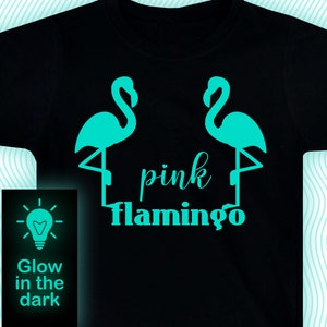 Flamingos T-shirt / Glow-in-the-dark T-Shirt / Kids Clothing/ Adults Clothing / Illuminate T-Shirt / Glow party tee / Gift for kids