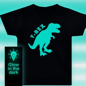 T-rex Shirt /Glow in the dark /Kids Clothing/Glow party tee /Dinosaur anime/Glow-in-the-dark shirt/ Tyrannosaurus shirt/ Dinosaurs lover