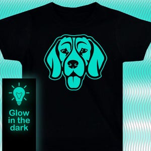 Cute Dog T-shirt / Glow-in-the-dark T-Shirt / Kids Clothing/ Adults Clothing / Illuminate T-Shirt / Glow party tee / Rave t shirt/ Dog mama
