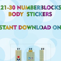 Numberblocks 191-200 Body Stickers / A4 Sticker Printing / Instant ...