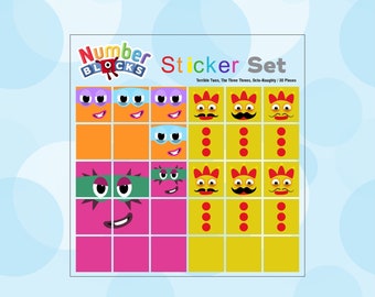 Adesivos Terrible Twos, Three Threes e Octo-Naughty Numberblocks para todo jovem matemático!
