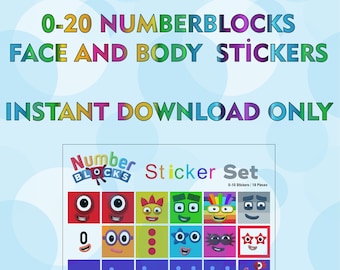 Numberblocks 0-20 Faces / For 2cm Cubes / A5 Sticker Printing / Instant Digital Download (PDF&JPEG)