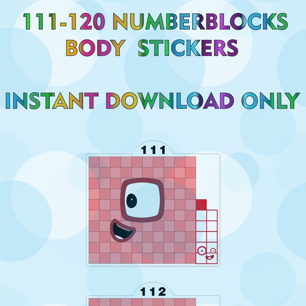 Numberblocks Sticker Print Etsy