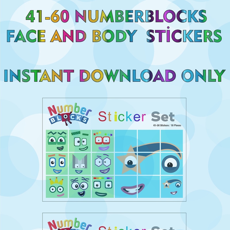 60 Number Stickers - Etsy