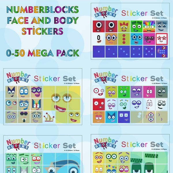 Von 0 bis 50 Numberblocks-Aufkleber für jeden jungen Mathematiker!