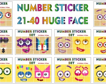 21-40 op stickers geïnspireerde stickers op enorme gezichtsset