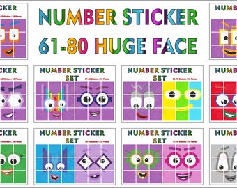 61-80 stickers geïnspireerd op enorme gezichtssets
