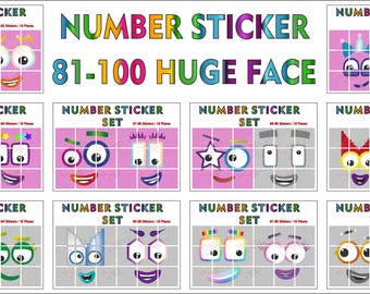 Op 81-100 enorme stickers geïnspireerd op nummerblokken