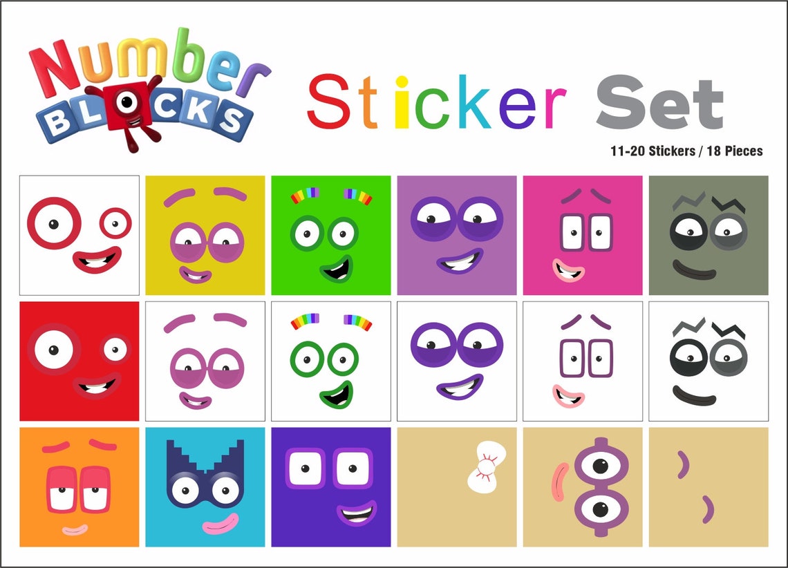 From 0 to 50 Numberblocks Stickers for Every Young Mathematician - Etsy