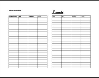Basic Budget tracker Printable