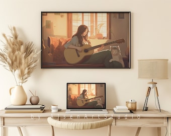 Quiet Moments | Lofi Art, Printable Wall Art, Instant Download Art, Printable Digital Art, Digital Prints, Lofi Wallpaper, Lofi Game Art