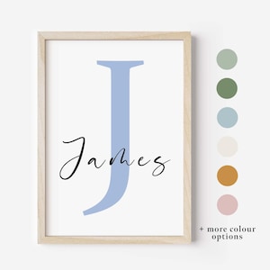 Personalised Initial Print, Initial Name Print, Letter Print Wall Art, Nursery Decor Print, Unframed Nursery Wall Art Print