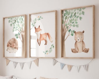 Woodland Animals Nursery Prints: Forest Friends Wall Art