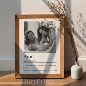Personalized Aunt Definition Photo Print - Auntie Birthday Gift