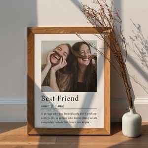 Personalised Best Friend Print, Best Friend Definition Print Personalised Gift for Best Friend Gift for Her Birthday Gift Photo Gift - N57