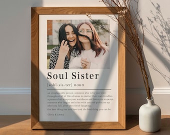Soul Sister Definition, Best Friend Birthday Gift, Best Friend Birthday Gift, Birthday Gift For Her, Personalised Best Friend Gift, N48