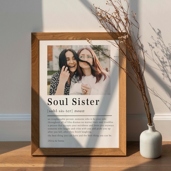 Soul Sister Definition, Best Friend Birthday Gift, Best Friend Birthday Gift, Birthday Gift For Her, Personalised Best Friend Gift, N48