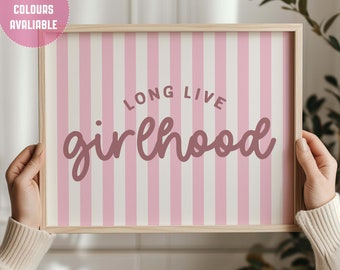Girl Nursery Decor: Long Live Girlhood Stripe Print