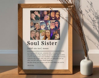 Soul Sister Photo Collage Print, Best Friend Birthday Gift, Best Friend Birthday Gift, Birthday Gift For Her, Personalised Best Friend Gift