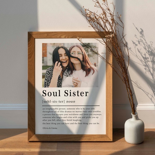 Soul Sister Definition, Best Friend Birthday Gift, Best Friend Birthday Gift, Birthday Gift For Her, Personalised Best Friend Gift, N48