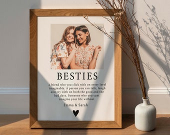 Besties Photo Personalised Print, Best Friend Gift, Friendship Print, Best Friends Customised, Girlfriends Keepsake, Besties, N44