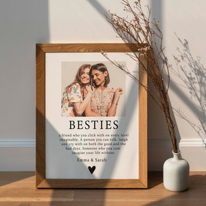 Besties Photo Personalised Print, Best Friend Gift, Friendship Print, Best Friends Customised, Girlfriends Keepsake, Besties, N44