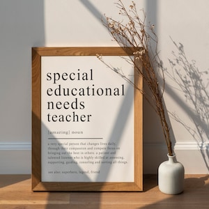 Impresión de definición de maestro de educación especial, regalo de maestro de educación especial, educación especial, apreciación del maestro SPED, regalo del maestro