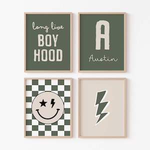 Personalisierte Jungen Wand Kunst Set, individuelle Name Kinderzimmer Dekor, Es lebe die Knabenzeit, Es lebe die Jungenschaft Poster, Digital Download