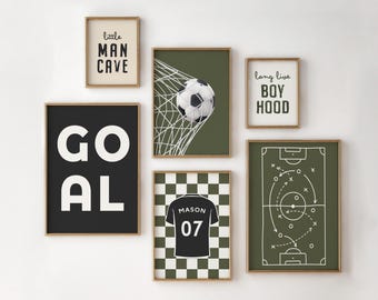 Soccer Nursery Art Prints, Boyhood Sports Decor (Digital Download)
