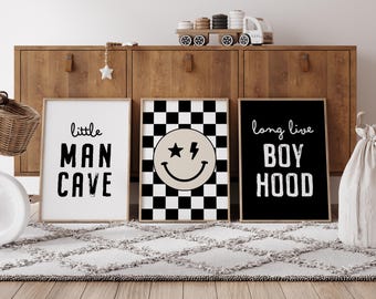 Decoración moderna para habitación de niño, láminas para la pequeña guarida del hombre, conjunto de arte mural para la infancia
