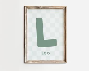 Personalised Initial Nursery Print, Name Wall Art