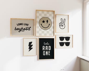 Boyhood Wall Art Set, 6 Drucke, Neutral Jungen Zimmer Dekor, Digital