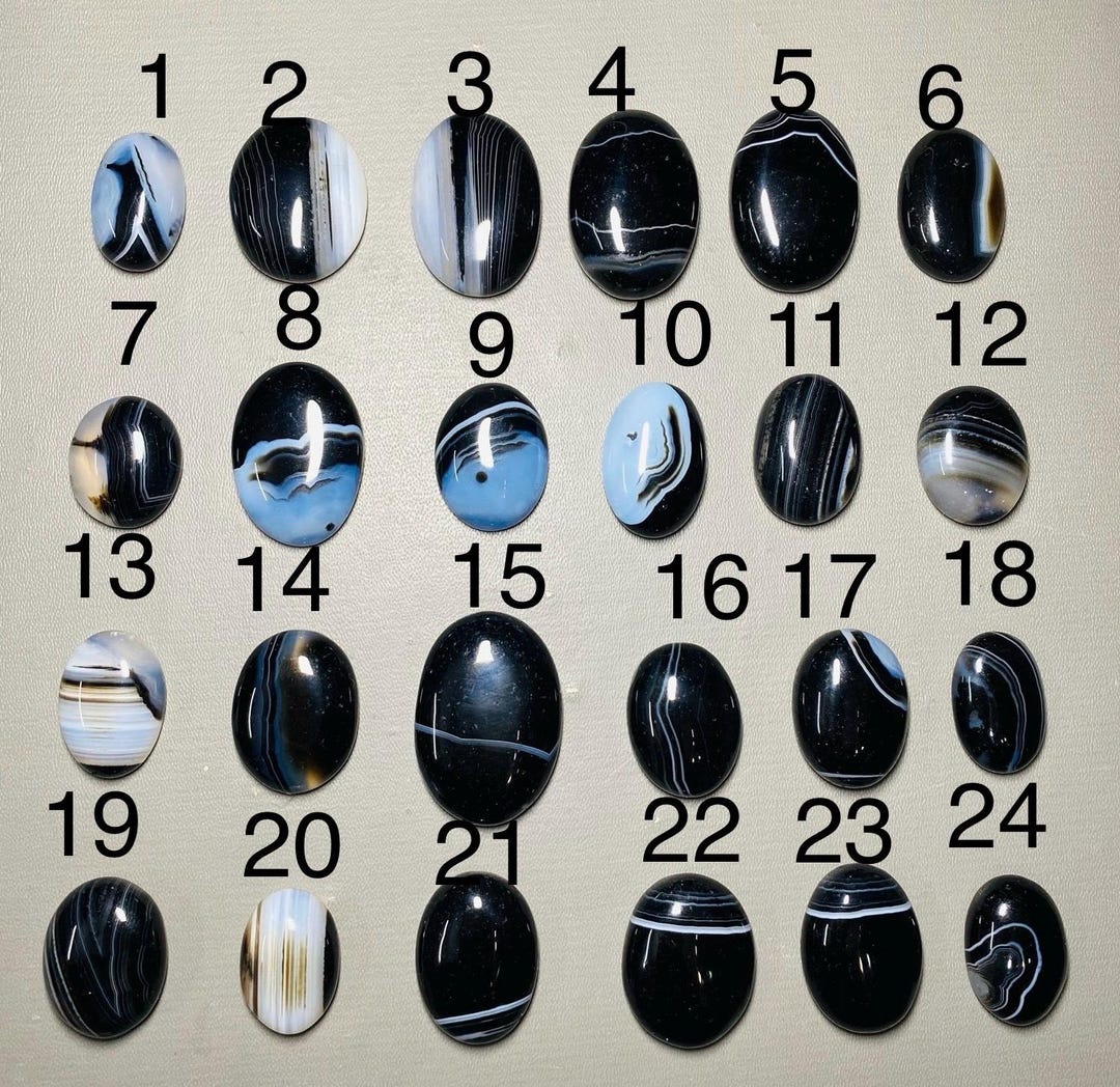 AA+ ,natural , Blcek Banded Agete , ,gemstone ,cabochon, Handmade ...