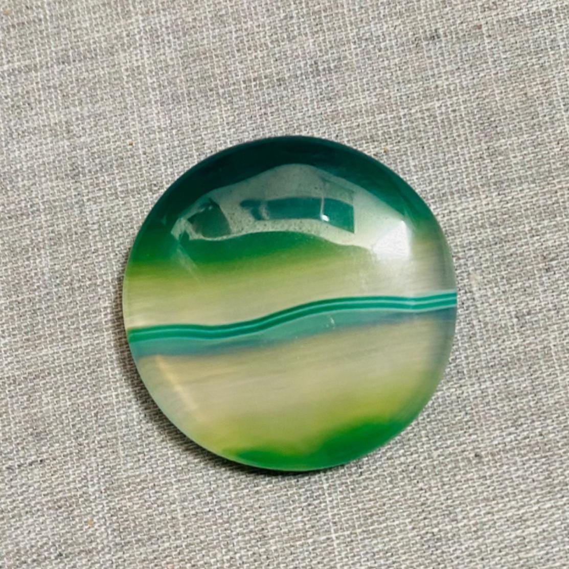 縞瑪瑙 卵石 緑 striped agate 1,pis. ,AA++ Natural ,green Banded Agate, Gemstone , Cbhochon