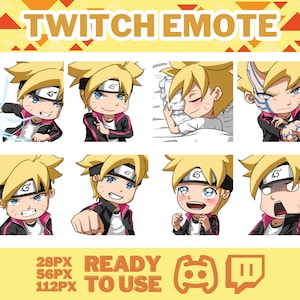 Anime emotes, Shinobi Boy Emotes, Manga Cartoon Cute Emotes, Twitch emotes, Anime Cartoon for Twitch and Discord Streamer