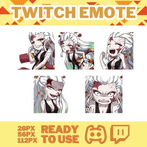Cartoon emotes, Demon Girl, Manga Cartoon Cute Emotes, Twitch emotes, Anime Cartoon for Twitch and Discord Streamer