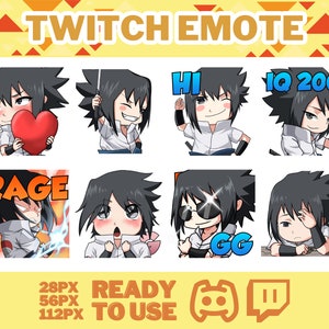 Anime emotes, Shinobi Friend, Manga Cartoon Cute Emotes, Twitch emotes, Anime Cartoon for Twitch and Discord Streamer