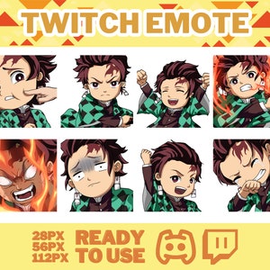 Anime emotes, Demon Fighter Emote, Manga Cartoon Cute Emotes, Twitch emotes, Anime Cartoon for Twitch and Discord Streamer