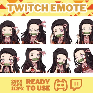 Anime emotes, Demon Fighter, Manga Cartoon Cute Emotes, Twitch emotes, Anime Cartoon for Twitch and Discord Streamer