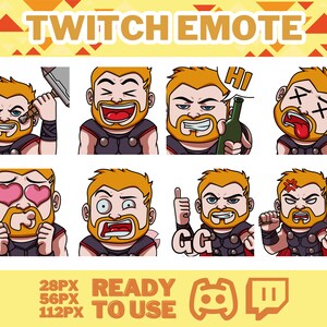 Hammer Hero Emote, Emote Pack, Manga Emote, Cartoon Emote, Anime Twitch Emotes, Discord Emotes, Twitch Emotes, Twitch Emotes Pack, Streamer