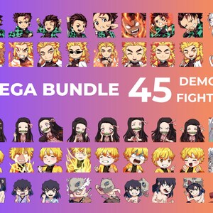 Anime Emote Packs,Emote Bundles,Demon Fighter Emotes, Demon Emotes,Twitch Emotes,Cute Manga Cartoon Emotes,Anime Mega Bundles,Cartoon Emotes